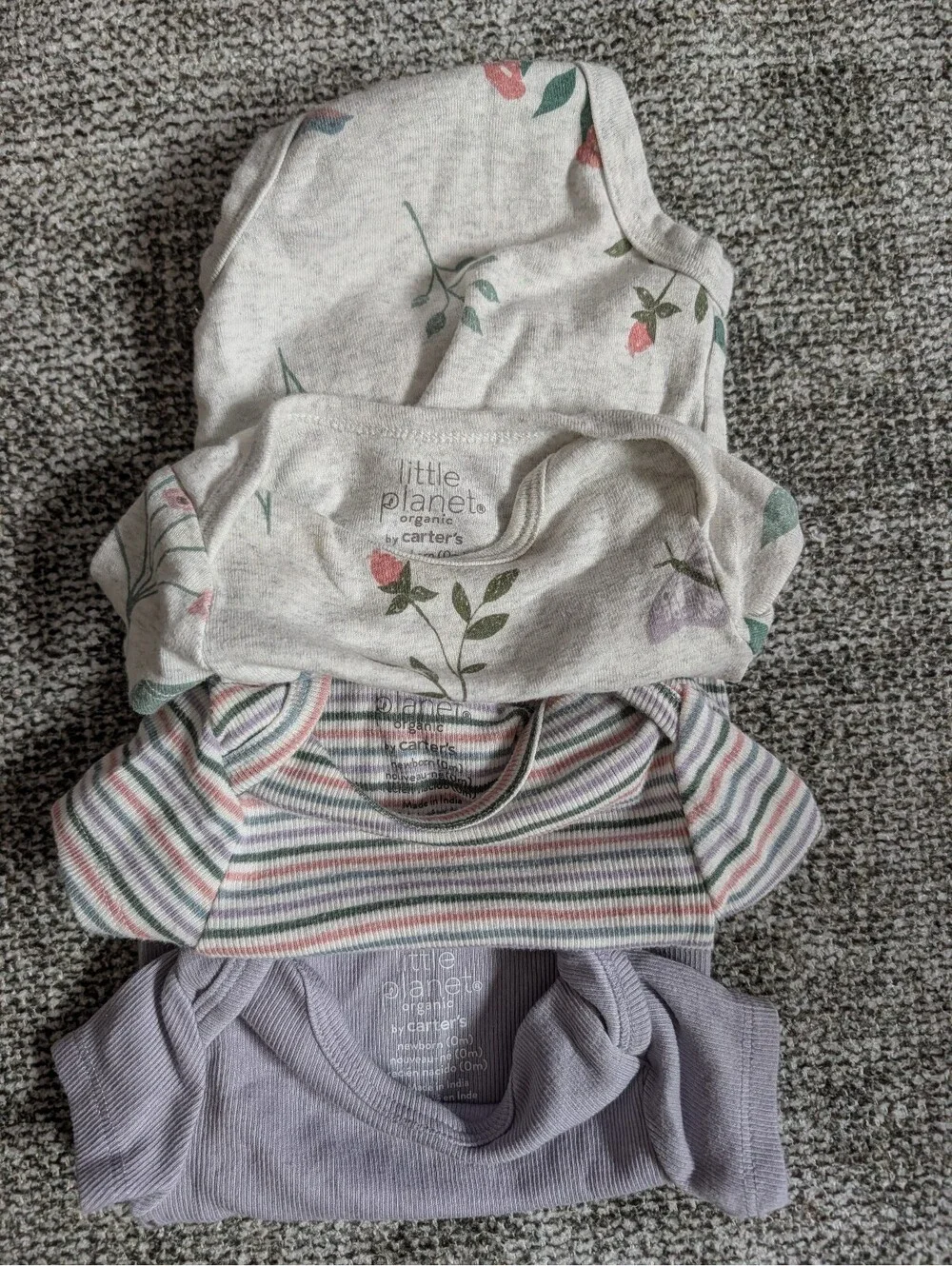 Set of 3 Carter's Little Planet Bodysuits (Newborn)